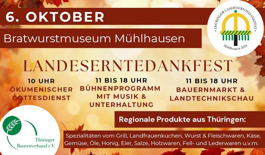 Medieneinladung: Landeserntedankfest mit Bauernmarkt und Bühnenprogramm