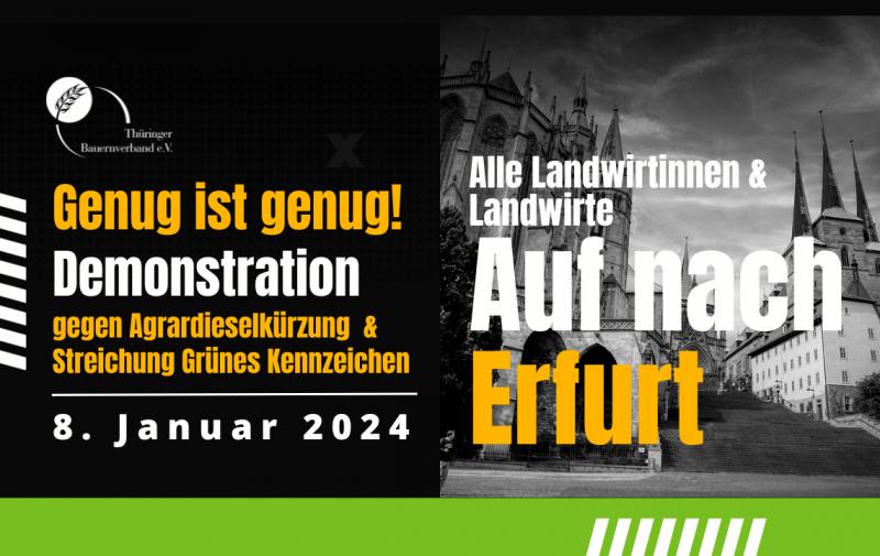 Aktuelle Informationen rund um die Demonstration in Erfurt am 8. Januar 2024