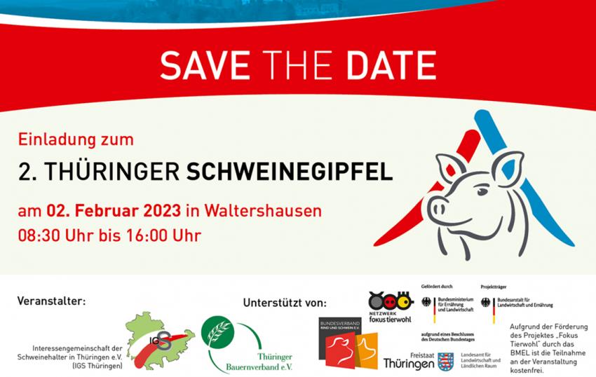 Save-the-Date: 2. Thüringer Schweinegipfel am 2. Februar