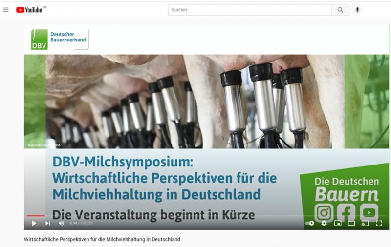 DBV-Milchsymposium: Wirtschaftliche Perspektiven für die Milchviehhaltung in Deutschland - jetzt online verfügbar