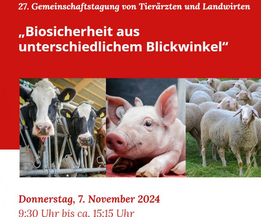 27. Gemeinschaftstagung von Tierärzten und Landwirten: Jetzt anmelden!