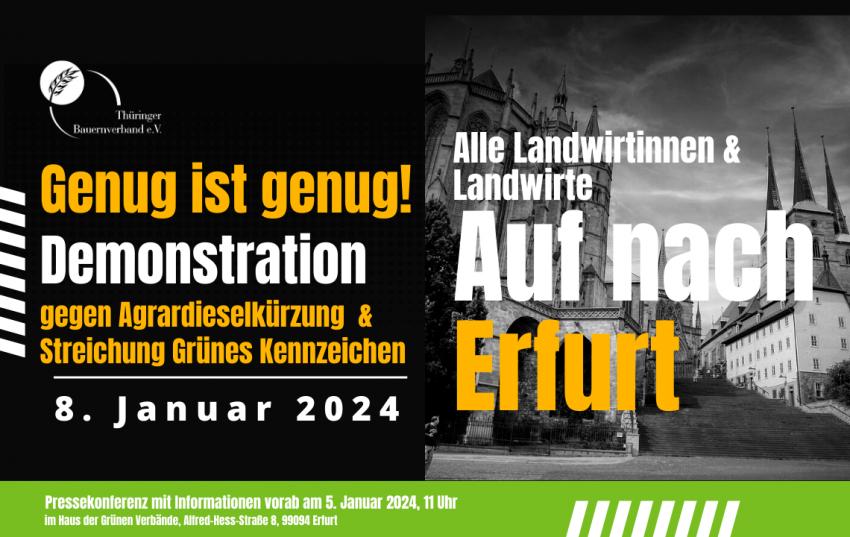 Medieneinladung: Informationen zur Demonstration am 8. Januar in Erfurt